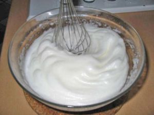 Beaten egg whites