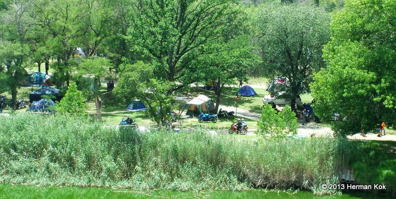 Campground with bikers