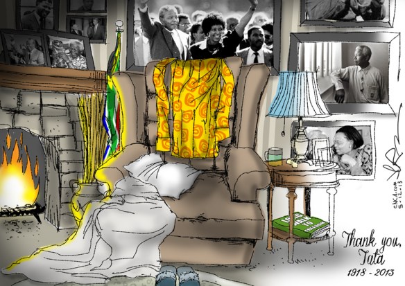 Cartoon by Jerm on Nelson Mandela's death
