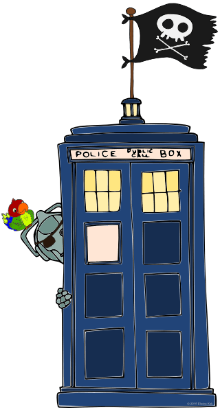TARDIS with pirate flag