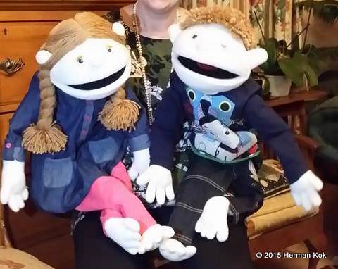 Boy and girl puppets